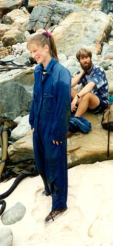 Leopard Skull Cave Joan in wet overalls[JVolk]